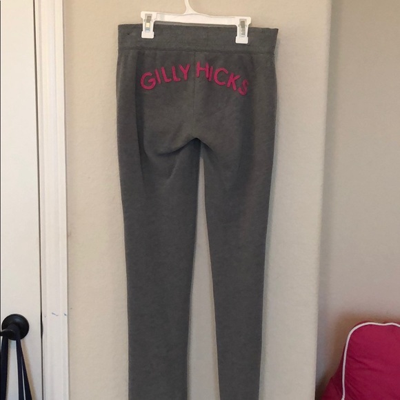 sweatpants with writing on the front
